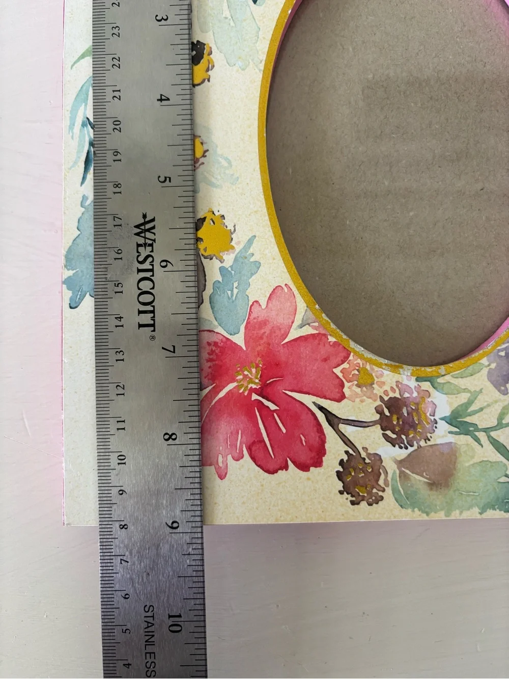 Floral Watercolor Oval Photo Frame - Pink & Multicolor